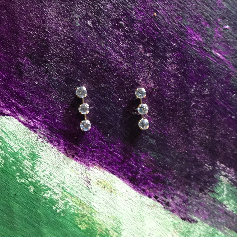 Three stone earrings